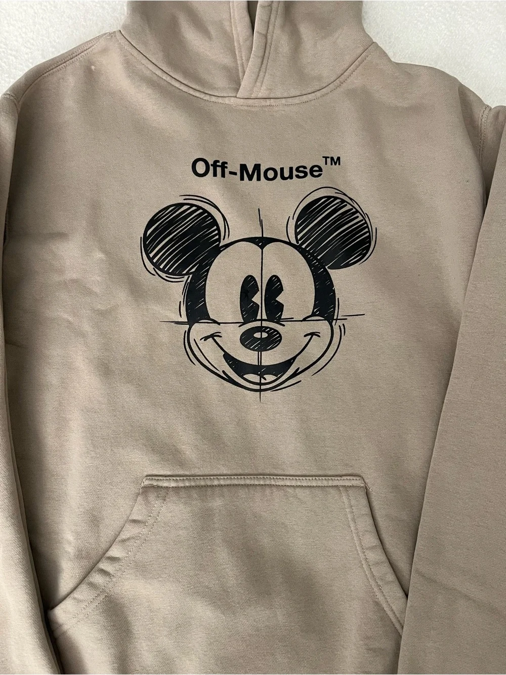 The Rabbits Los Angeles Off-Mouse Mickey Graphic Hoodie Medium Tan